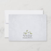 ダスティブルーと金ゴールド素朴エレガントフローラ結婚ズ 出欠カード (裏面)