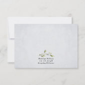 ダスティブルーと金ゴールド素朴エレガントフローラ結婚ズ 出欠カード (裏面)