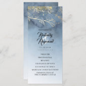 ダスティブルーと金ゴールド結婚式 プログラム (正面/裏面)