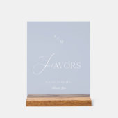 ダスティブルーのアクリル製"Favors" ウェディングサイン アクリルサイン (正面)