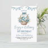 ダスティブルーのイースターお誕生日おめでとう 招待状 (スタンド正面)