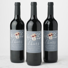 ダスティブルーのウエディングワインラベル「Cheers」 ワインラベル