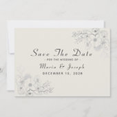 ダスティブルーのエレガントな冬の結婚式のSave Date セーブザデート (正面)