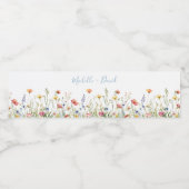 ダスティブルーのカラフルな田舎風の野の花の結婚式 ペットボトルラベル (シングルラベル)