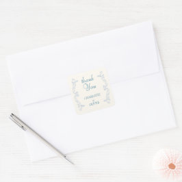 ダスティブルーのフレンチトワルスクエア結婚式の引出物シール スクエアシール