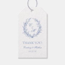 ダスティブルーのボタニカルリースの結婚式のお礼