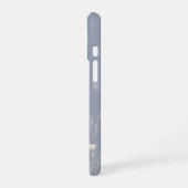 ダスティブルーのボヘミアンな水彩野の花 iPhone 16ケース (左側面)
