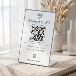 ダスティブルーのモダンビジネスWiFiパスワード 台座サイン