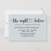 ダスティブルーの前夜のエレガントな結婚式 招待状 (正面)