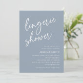 ダスティブルーの幻想的なモダンランジェリーシャワー 招待状 (スタンド正面)