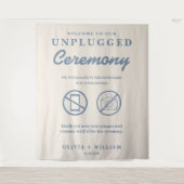 ダスティブルーの式典用「Unplugged Ceremony」ウェディングバックドロップ タペストリー (正面)