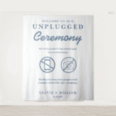 ダスティブルーの式典用「Unplugged Ceremony」ウェディングバックドロップ タペストリー (正面)