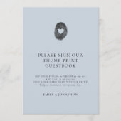 ダスティブルーの拇印ゲストブックカード 招待状 (正面)