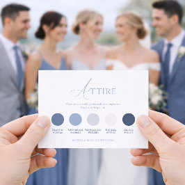 ダスティブルーの結婚式のドレスコードカード 招待状