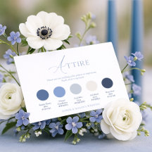 ダスティブルーの結婚式のドレスコードカード
