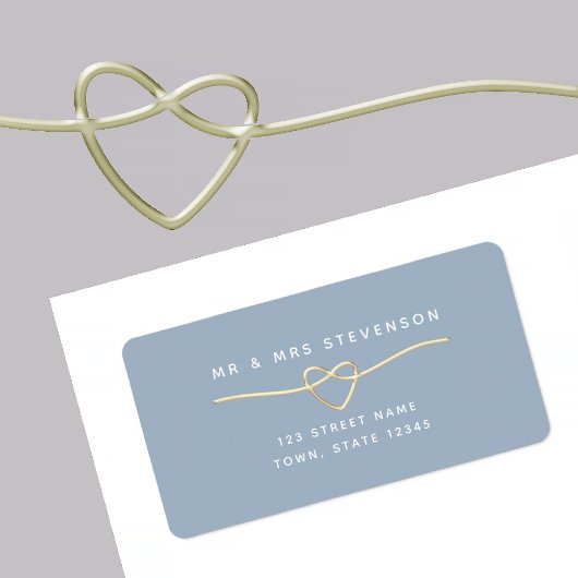 ダスティブルーの結婚式の差出人住所 ラベル
