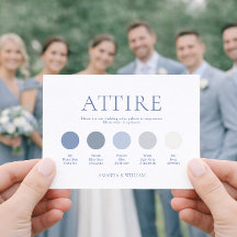 ダスティブルーの結婚式の服装カード