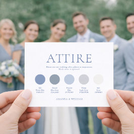 ダスティブルーの結婚式の服装カード 招待状