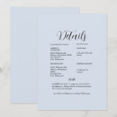 ダスティブルーの結婚式の詳細 招待状 (正面/裏面)
