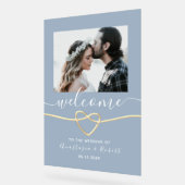 ダスティブルーの結婚式ウェルカムサイン アクリルサイン (傾斜)