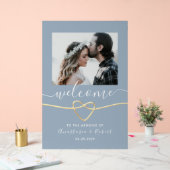 ダスティブルーの結婚式ウェルカムサイン アクリルサイン (ウェディング)