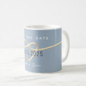 ダスティブルーの結婚式セイヴ・ザ・デート コーヒーマグ コーヒーマグカップ (正面右)