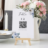 ダスティブルーの結婚式テーブルQRコード ウェディングメニュー