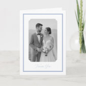 ダスティブルーの結婚式フォトサンクスカード サンキューカード (正面)