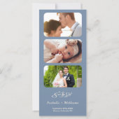 ダスティブルーの結婚式フォトQRコード エレガント (裏面)