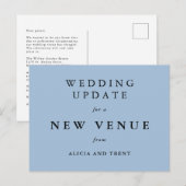 ダスティブルーの結婚式場変更のお知らせカード ポストカード (正面/裏面)
