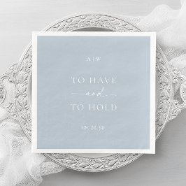 ダスティブルーの結婚式用ナプキン - To Have and To Hold