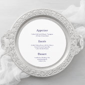 ダスティブルーの結婚式用ラウンドメニュー(ゲスト名入り) メニュー