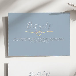 ダスティブルーの結婚式詳細同封カード エンクロージャーカード