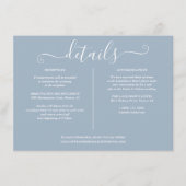 ダスティブルーの結婚式詳細情報カード エンクロージャーカード (正面)