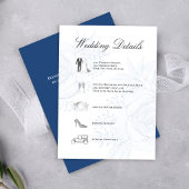ダスティブルーの結婚式詳細QRコード挿入カード エンクロージャーカード