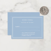 ダスティブルーの結婚式返信RSVP ノートカード (正面/裏面インサイチュ)