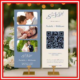 ダスティブルーの結婚式 | 写真QRコード Save the Dates
