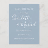 ダスティブルーの結婚式Save the Dateカード ポストカード (正面)