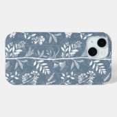 ダスティブルーの花のシルエットガーデン Case-Mate iPhoneケース (裏面 (横))