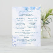 ダスティブルーの花の水彩結婚式プログラム 日 プログラム (スタンド正面)