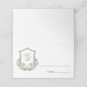 ダスティブルーの花冠の結婚式プレイスカード プレイスカード (外部開封)