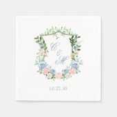 ダスティブルーの花冠の結婚式 スタンダードカクテルナプキン (正面)