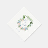ダスティブルーの花冠の結婚式 スタンダードカクテルナプキン (角)