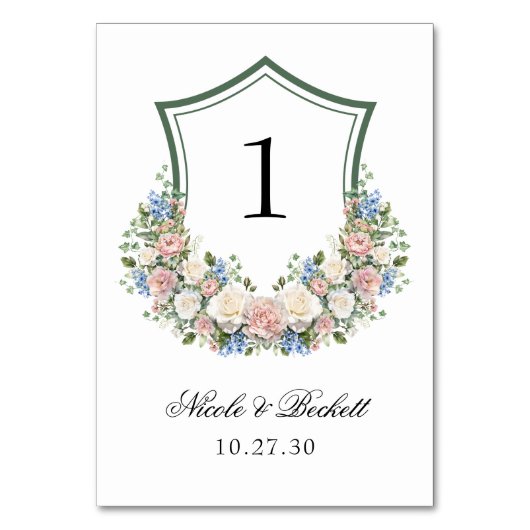 ダスティブルーの花冠の結婚式 テーブルナンバー (正面)
