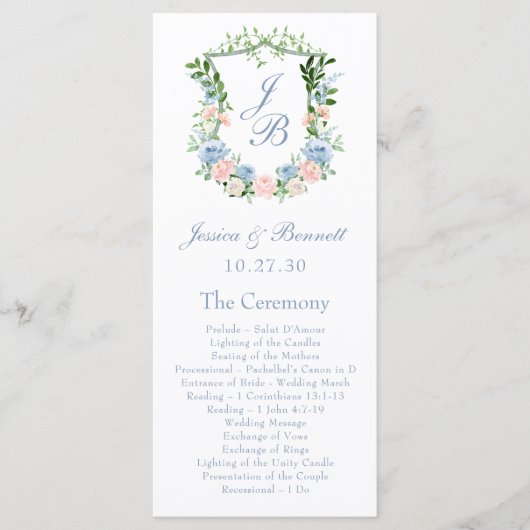 ダスティブルーの花冠の結婚式 プログラム (正面)