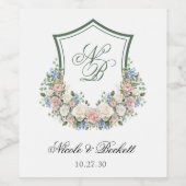 ダスティブルーの花冠の結婚式 ワインラベル (シングルラベル)