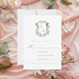 ダスティブルーの花冠の結婚式 出欠カード