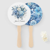ダスティブルーの花嫁ウェディング ハンドファン (正面&裏面)