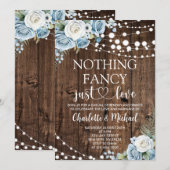 ダスティブルーの花嫁衣装 Nothing Fancy Just Love ウェディング 招待状 (正面/裏面)