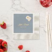 ダスティブルーの花嫁衣裳の結婚式 縁ありカクテルナプキン (インサイチュ)